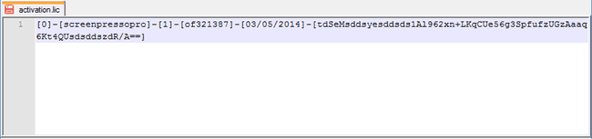 Screenshot of activation.lic