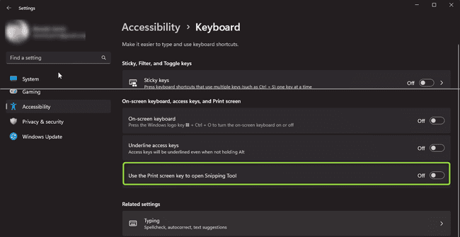 Screenshot of Windows configuration Vantage